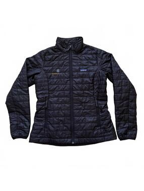 Patagonia Nano Puff Jacket Quilted Puffer Black **Logo** Women's Size Medium